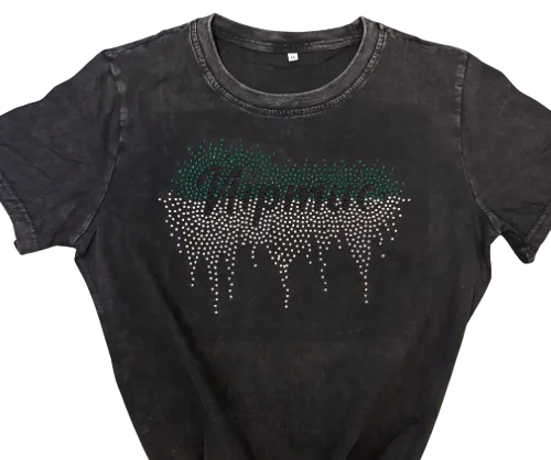 Nipmuc Rhinestoned Acid Washed Oversized T-shirt
