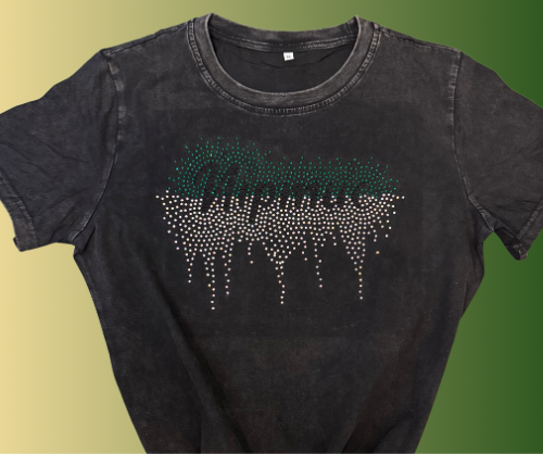 Nipmuc Rhinestoned Acid Washed T-shirt