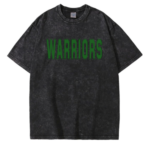 Warriors Oversized Vintage Wash T-shirt (unisex) Black or Beige