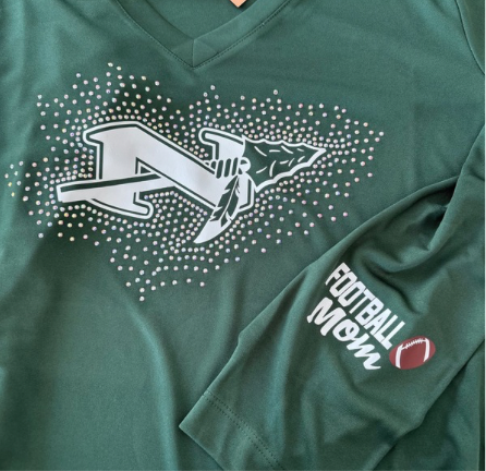 Long Sleeve Rhinestoned Football Mom